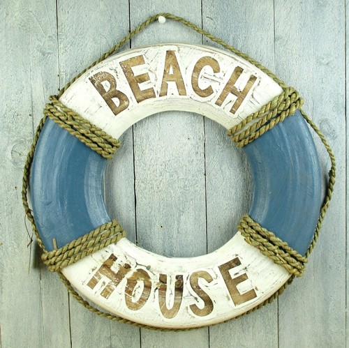 Deko rettungsring holz beach - deko,