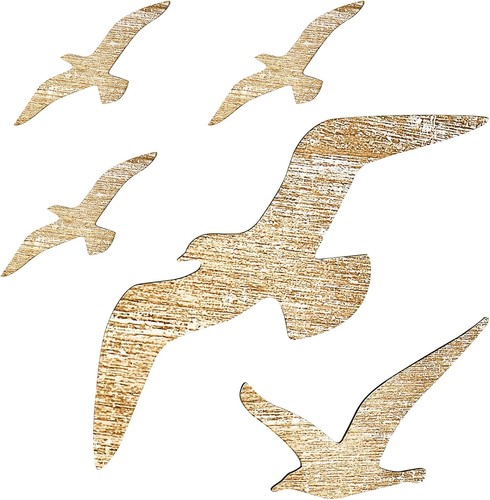Holzoptik möwen wanddeko - holzoptik,